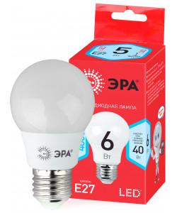 Лампа светодиодная ЭРА ECO LED A60- 6W-865-E27 R  (диод, груша, 6Вт, хол, E27)